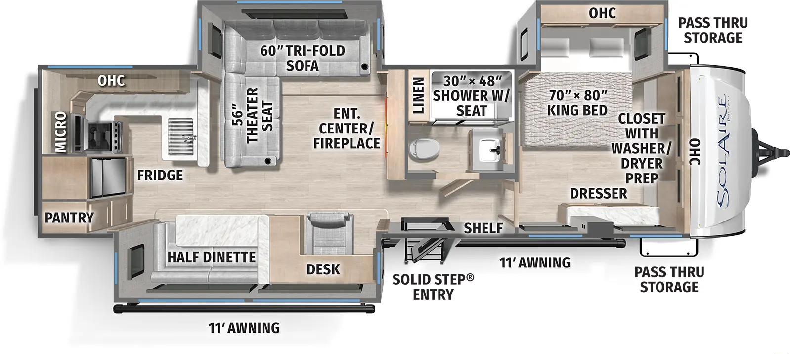 Solaire Ultra Lite 3070RKLS Floorplan